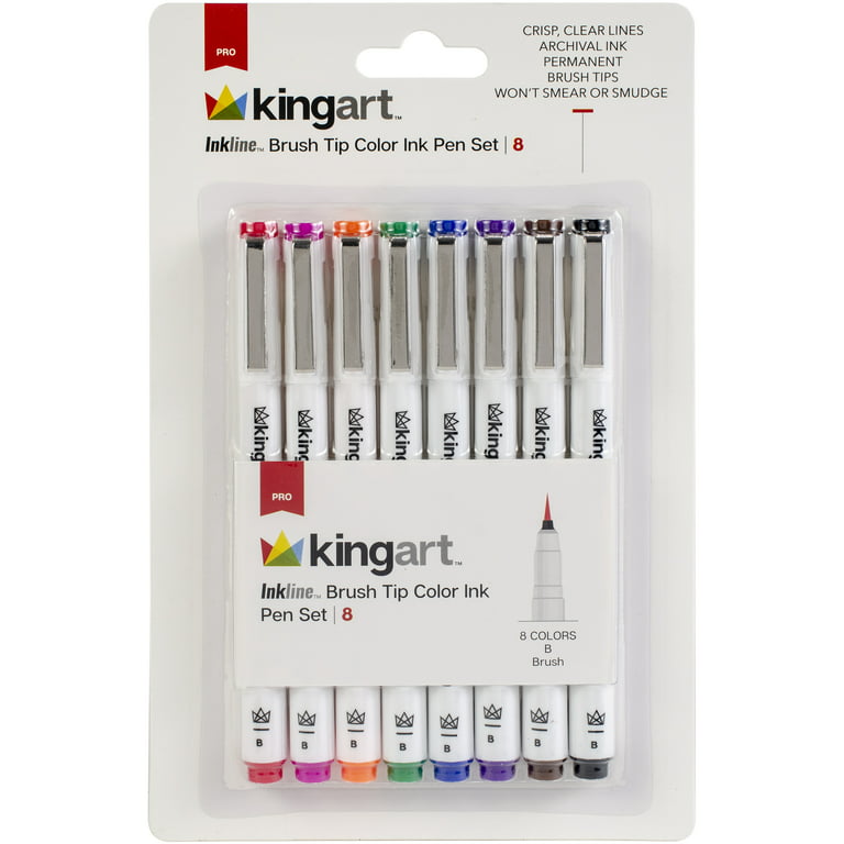 KINGART® Inkline™ Fine Line Art & Graphic Pens, Archival Japanese Ink, Set  of 16 Unique Nibs