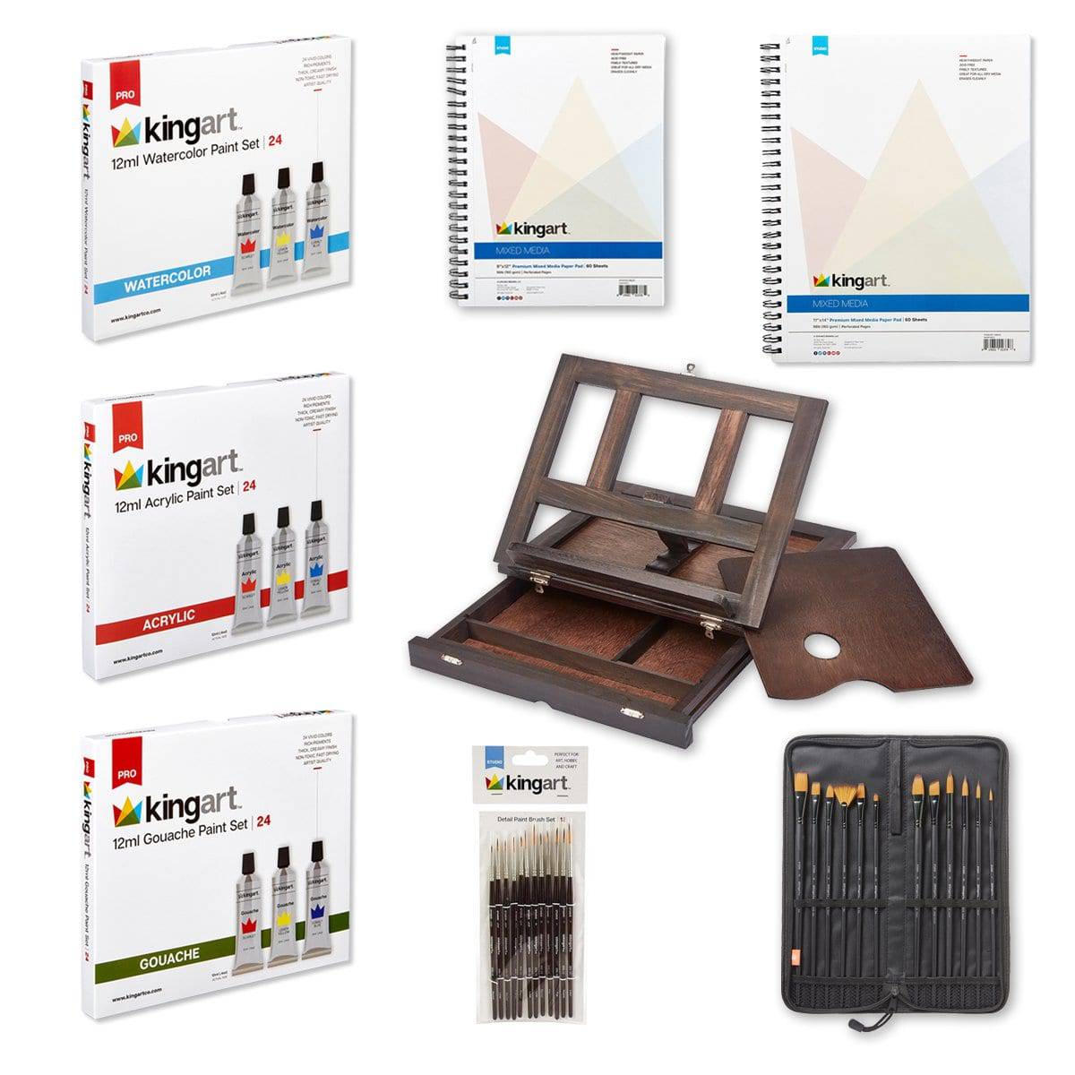 Kingart, Mixed Media Easel Art Set, 100 Pc, for Beginners and Experts