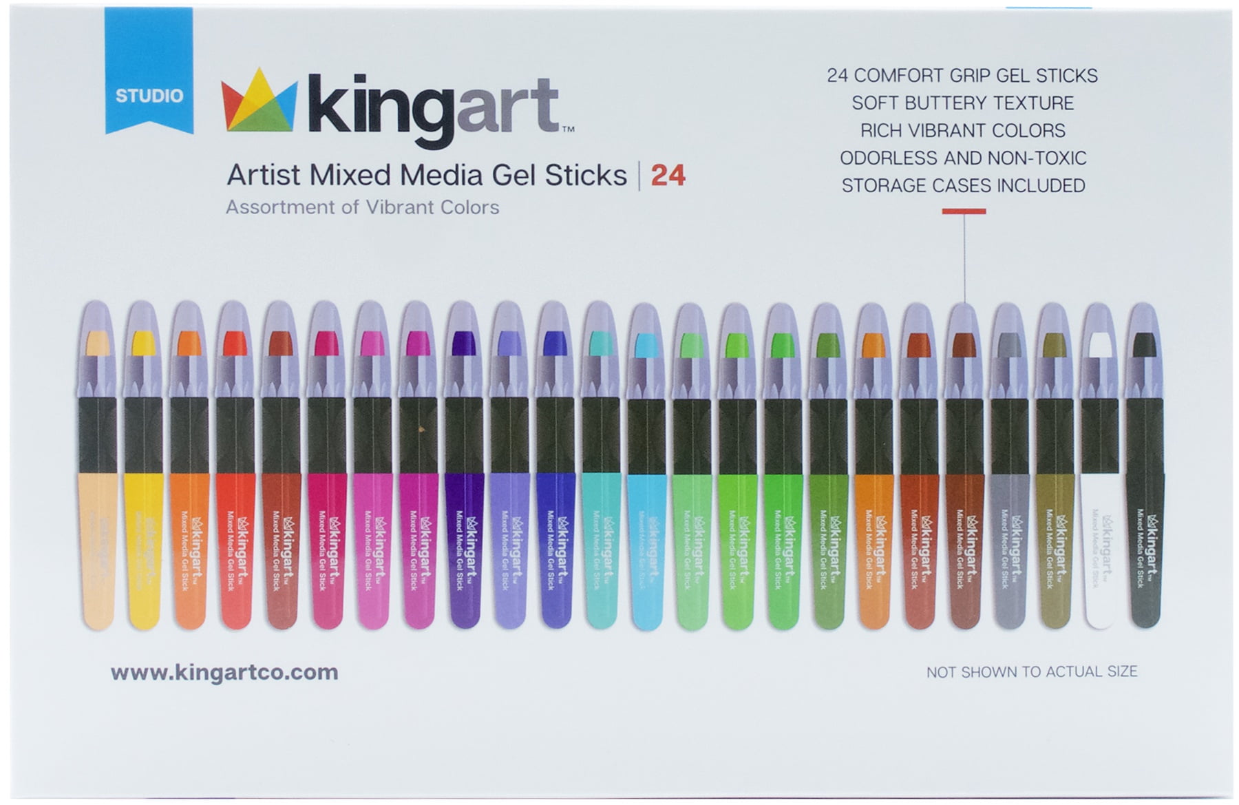 KINGART, Mixed Media Gel Sticks, 24 Vibrant Colors - Walmart.com