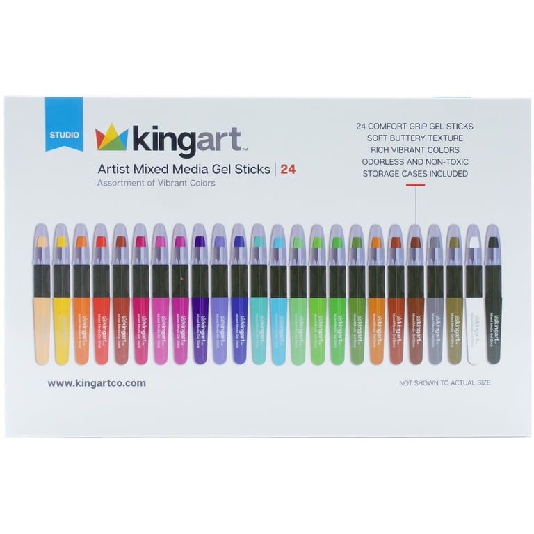 KINGART, Mixed Media Gel Sticks, 24 Vibrant Colors - Walmart.com