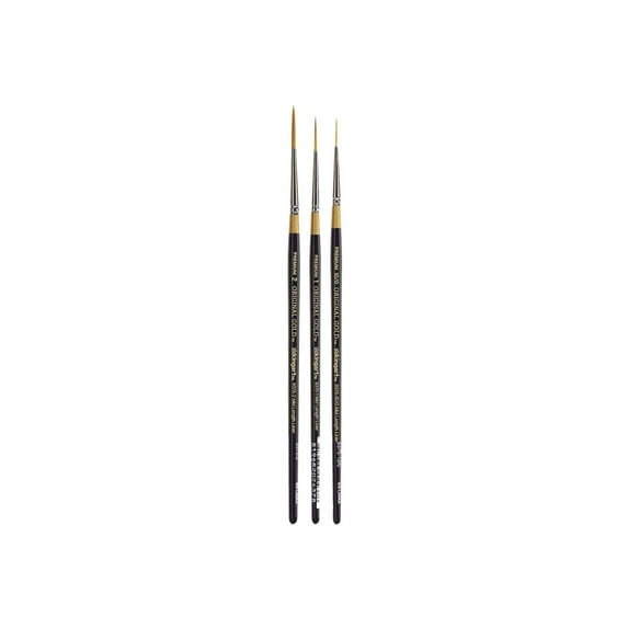 Kingart Original Gold, 9375 Mid-Length Liner Series, Premium Golden Taklon Artist Brushes, All Ages