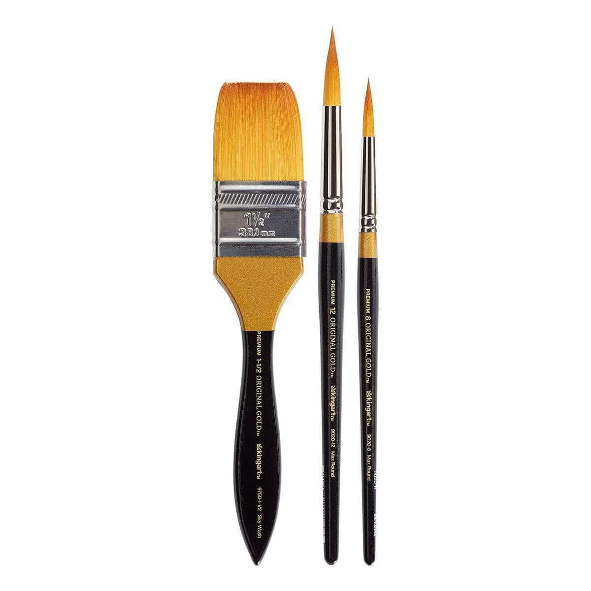 Kingart Original Gold Series, Golden Taklon Sky Wash & Ultra Round, Max Rounds 3 Pc. Set, All ages