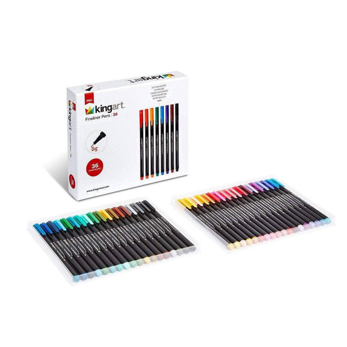 Kingart Pro Fineliner Pens, 0.4mm Line Width, Triangular Ergonomic
