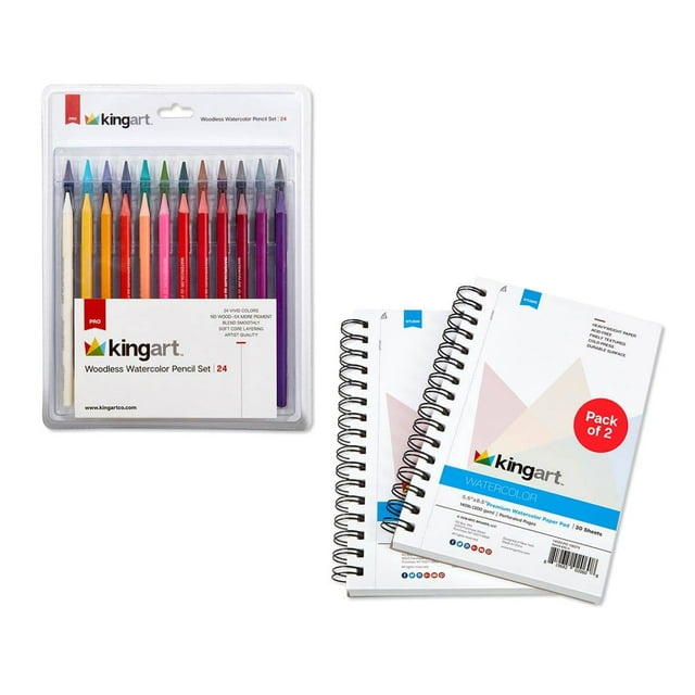 Kingart Pro, Woodless Watercolor Pencil Art Set Multipack, 26 Pc