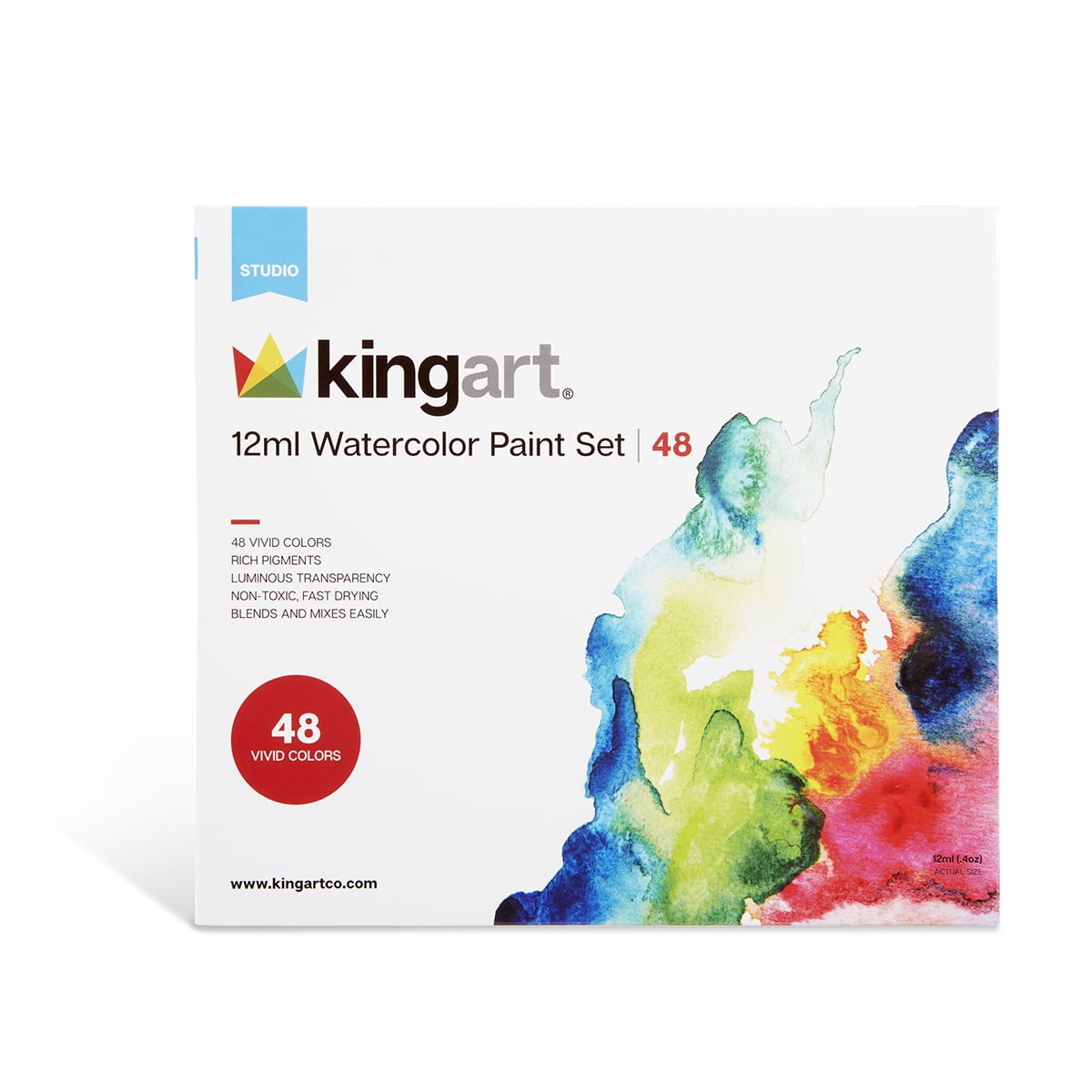 KINGART® PRO Artist Gouache Paint, 12ml (.4oz), Set of 24 Unique Colors