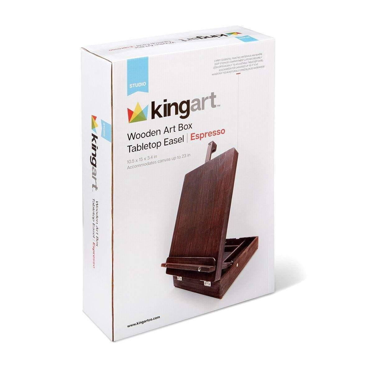Kingart Sketchbox Easel, Beechwood, Extra Large, Adjustable, 2-Drawer, Wood Palette with Natural Finish