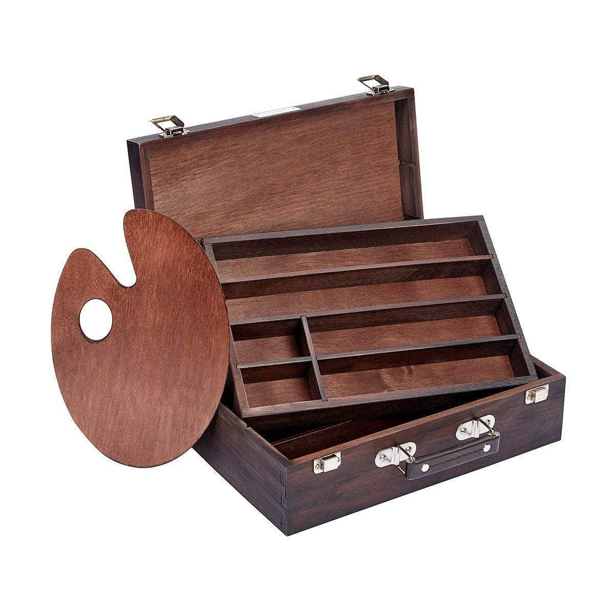 Kingart Studio, Wooden Artist Storage Box, 2-Tier, Espresso Finish