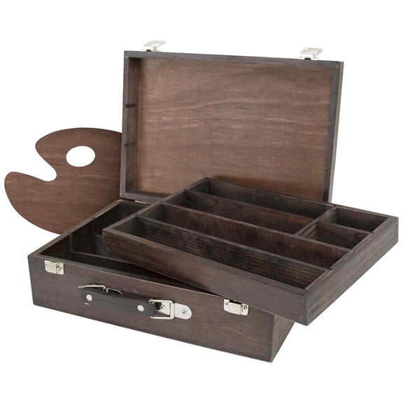 Kingart Studio, Wooden Artist Storage Box, 2-Tier, Espresso Finish
