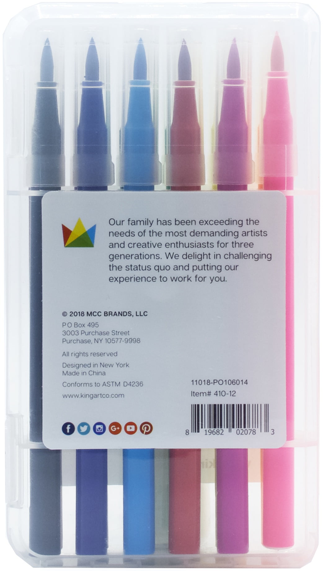 KINGART™ Watercolor Brush Tip Markers, Set of 12, 12-Pc. Watercolor Brush  Marker Set Get artistic with these acid-free markers featuring flexible  nylon brush tips for bold strokes and fine details when