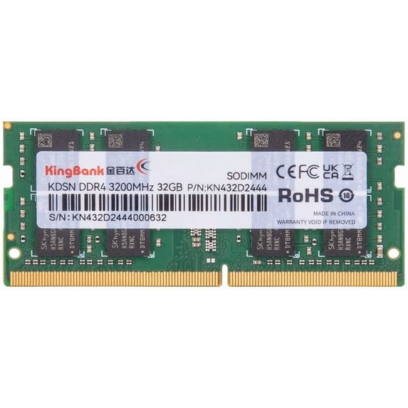 Kingbank 32GB 260-Pin DDR4 SO-DIMM DDR4 3200 (PC4 25600) Laptop Memory Model KBN32G3200
