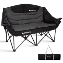 KingCamp Oversized Double Camping Chair, Loveseat Folding Camping Chair for Adults, Portable Fully Padded Duo Chair Camping Couch, Heavy-Duty Outdoor Lawn Chairs, Supports 600 lbs