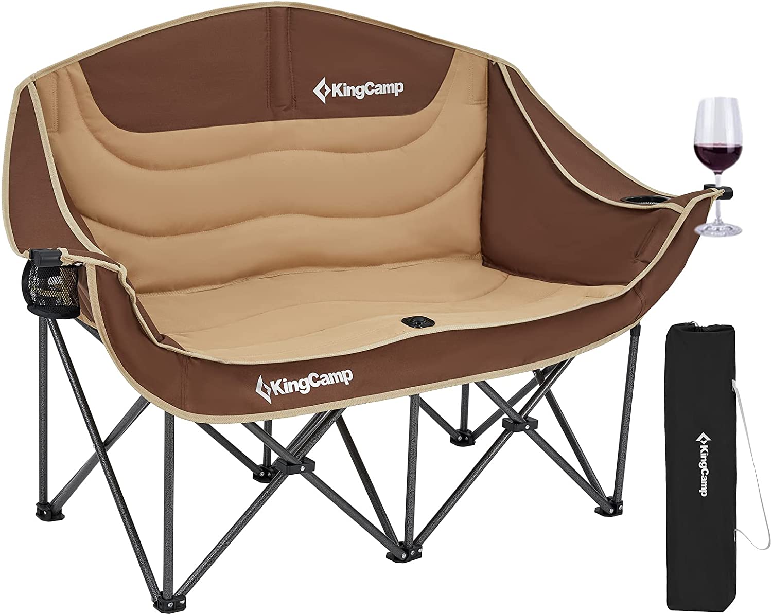 Kingcamp Loveseat Camping Chair for Adult Double Camping Chair Folding Chair for Two People