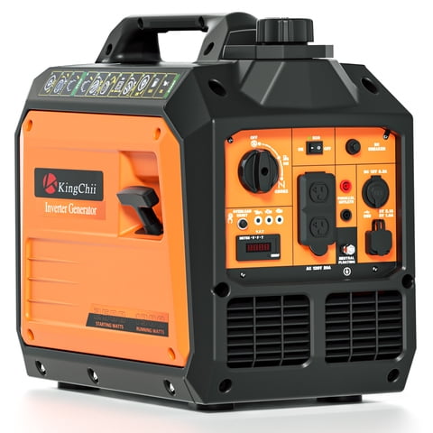 KingChii 2500W Portable Inverter Generator, up to 11H Runtime, 58dB Quiet, Gas Powered Generator for Camping, RV Travel & Emergency Power, EPA Compliant