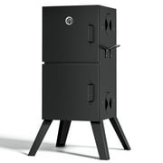 Kingchii Vertical Charcoal Smoker BBQ Grill with Built-in Thermometer, Portable Smoker for Backyard, Camping, Barbecue, and Outdoor Grilling
