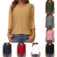 thumbnail image 1 of Kingdiese Women's 3/4 Sleeve T Shirt Loose Fit And Stylish Ladies Long Sleeve Dressy Tops, Size S, 1 of 4