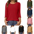 thumbnail image 1 of Kingdiese Women's 3/4 Sleeve T Shirt Loose Fit And Stylish Ladies Long Sleeve Dressy Tops, Size XL, 1 of 4