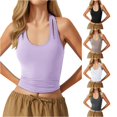 thumbnail image 1 of Kingdiese Women's Detachable Bra Pad V Neck Stylish Back Sports Vest Satin Top for Women, Size S, 1 of 5