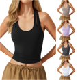 thumbnail image 1 of Kingdiese Women's Detachable Bra Pad V Neck Stylish Back Sports Vest Satin Top for Women, Size S, 1 of 5