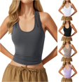 thumbnail image 1 of Kingdiese Women's Detachable Bra Pad V Neck Stylish Back Sports Vest Satin Top for Women, Size XL, 1 of 5