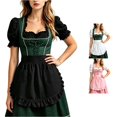 thumbnail image 1 of Kingdiese Womens Apron White Ruffle Double Pocket Tie Back Skirt Festival Skirt, Size One Size, 1 of 4