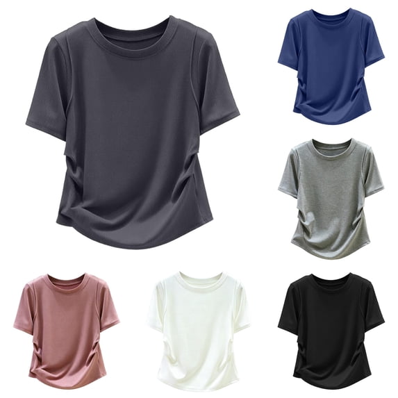 Kingdiese Womens Designer T Shirt With Waist And Fit For A Casual Short Sleeve Scrub Jackets, Size M