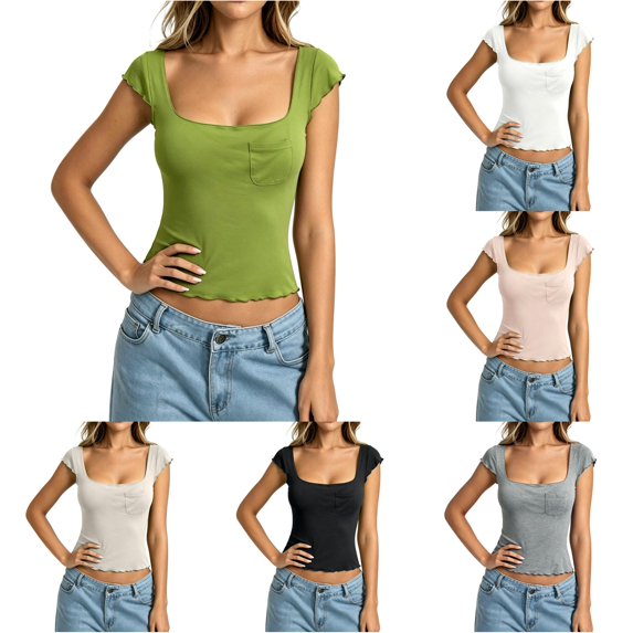 Kingdiese Womens Fashion Crew Neck Short Sleeve T Shirts Casual Basic Tee Summer Soft Blend Women Undershirt, Size S
