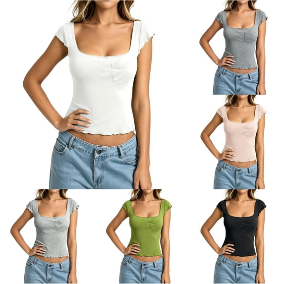 Kingdiese Womens Fashion Crew Neck Short Sleeve T Shirts Casual Basic Tee Summer Soft Blend Women Undershirt, Size S