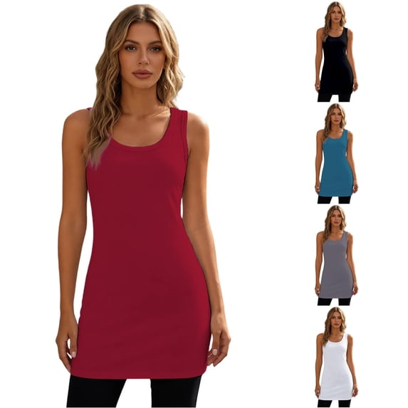 Kingdiese Womens Longline Camisole Tank Top For Layering Soft Basic Stretch Fit Comfortable Everyday Wear Womens Athletic Tops, Size XXL