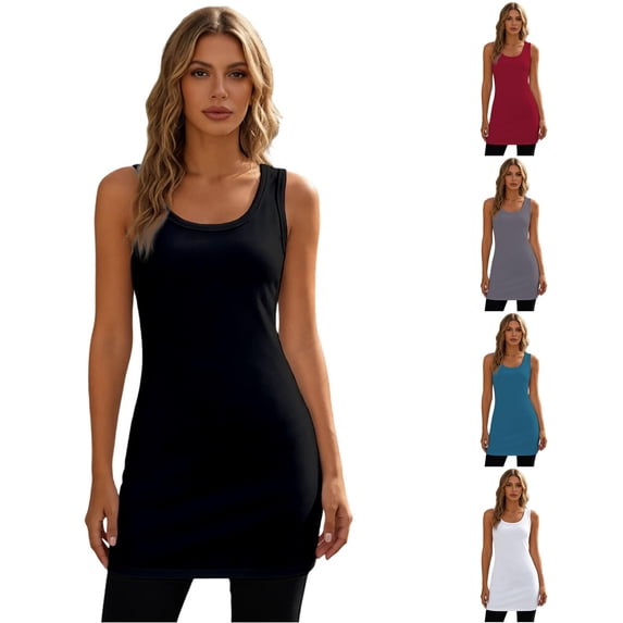 Kingdiese Womens Longline Camisole Tank Top For Layering Soft Basic Stretch Fit Comfortable Everyday Wear Womens Athletic Tops, Size XXL