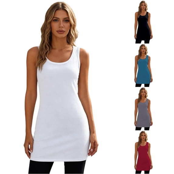 Kingdiese Womens Longline Camisole Tank Top For Layering Soft Basic Stretch Fit Comfortable Everyday Wear Womens Athletic Tops, Size XXXXL