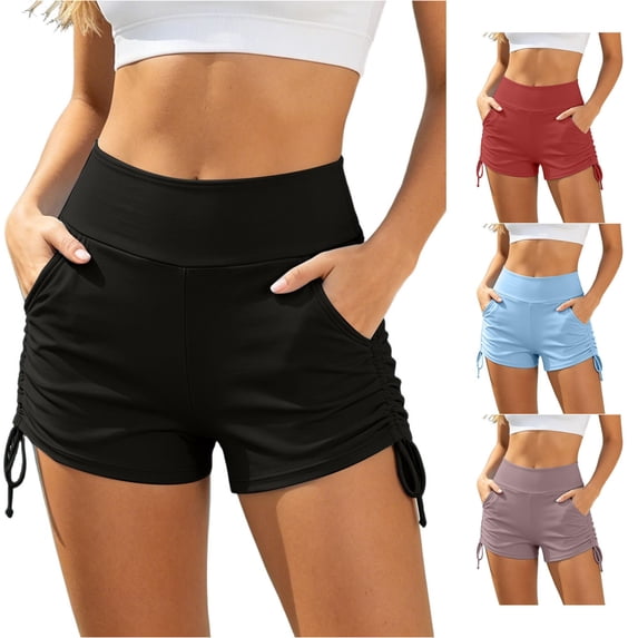 Kingdiese Womens Plus Size Swim Shorts For With Ruched Waist Control Built In Bikini Bottoms Swimwear Board Shorts Womens Swimwear, Size XXL