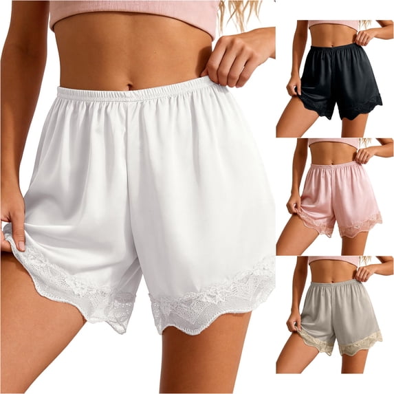 Kingdiese Womens Silk Satin Shorts For Lace Trim Lightweight Comfortable Home Wear Walking Shorts for Women, Size XL