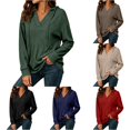 thumbnail image 1 of Kingdiese Womens Stylish Long Sleeve Solid Color Hoodie For Women - Casual Sweatshirt With Front Pocket And Comfortable Fit Zip Front Sweatshirts Women, Size XXL, 1 of 4