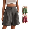 thumbnail image 1 of Kingdiese Womens Summer Casual High Waist Wide Leg Shorts Pure Color Comfortable And Short Pants For Ladies Sleep Shorts for Women, Size M, 1 of 6