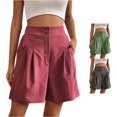 thumbnail image 1 of Kingdiese Womens Summer Casual High Waist Wide Leg Shorts Pure Color Comfortable And Short Pants For Ladies Sleep Shorts for Women, Size XXL, 1 of 6