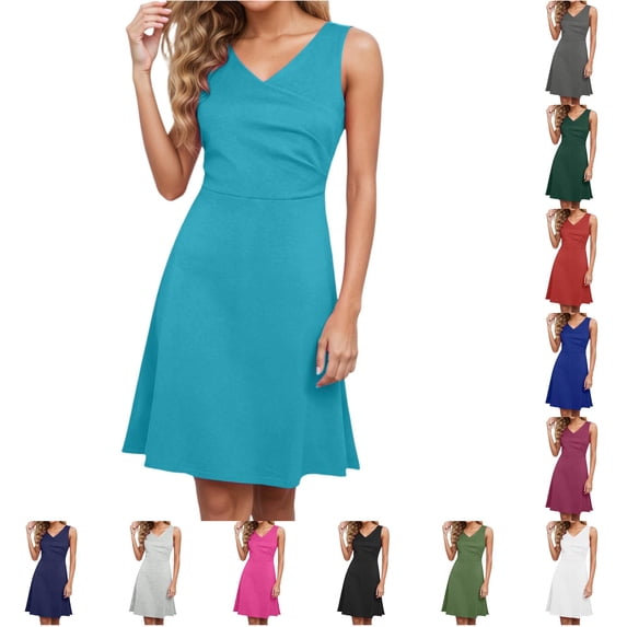 Kingdiese Womens Summer Sleeveless Flowy Dress Casual Boho Floral Print Beach With Pockets Dress for Summer, Size XXXL