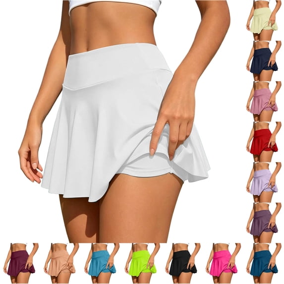 Kingdiese Womens Tennis Skirt with Built in Shorts Yoga Shorts With Pockets Athletic Skort Outdoor Running Workout Soft Shorts Size M