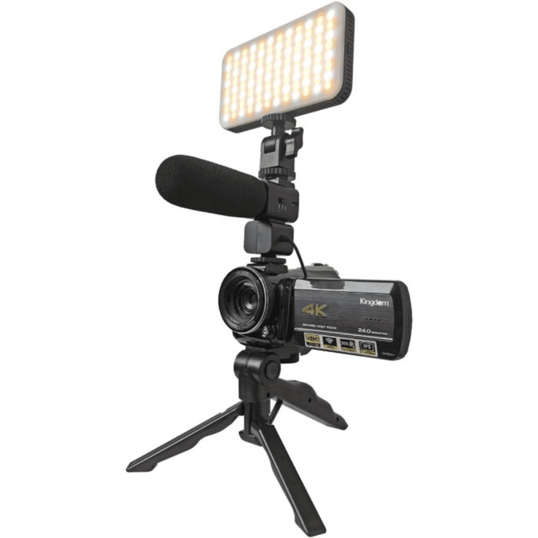 Kingdom 4K Ultra HD Camera Kit Camera with WiFi, Mini Tripod, LED