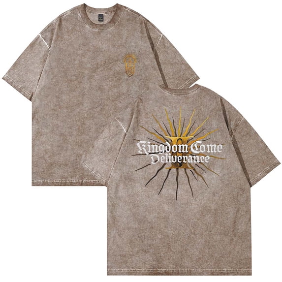Kingdom Come Deliverance II T-Shirt Cotton Wash Tee Women Men Short Sleeve Crewneck Tee