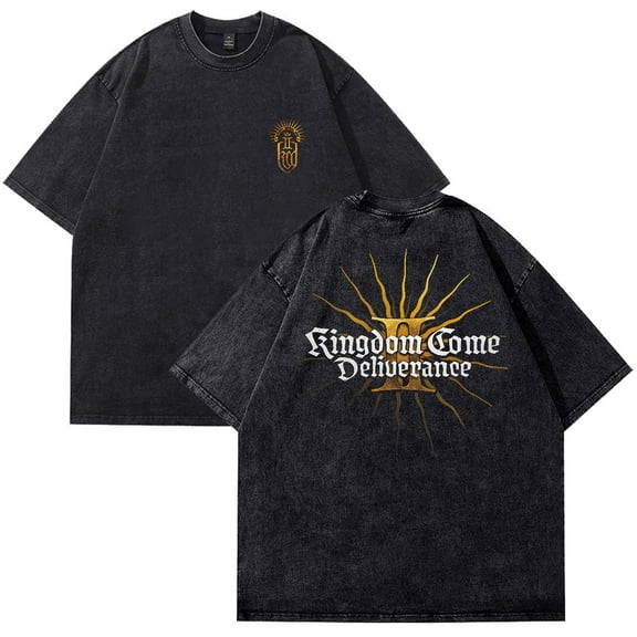 Kingdom Come Deliverance II T-Shirt Cotton Wash Tee Women Men Short Sleeve Crewneck Tee