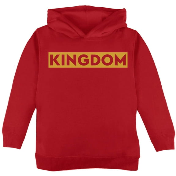 Kingdom Gold Text Red Little Boys Toddler Hoodie
