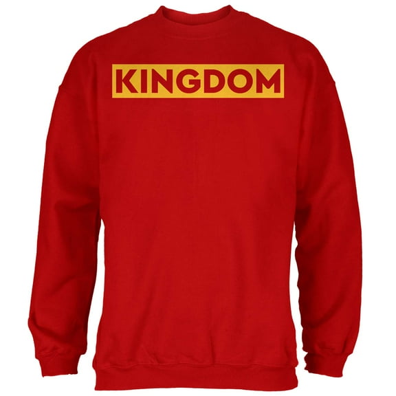 Kingdom Gold Text Red Mens Sweatshirt