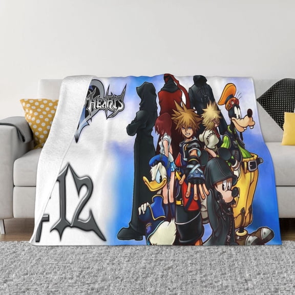 Kingdom Heart-1 Throw Blanket Fleece Blanket Lightweight Soft Flannel Living Room Bedroom Sofa Quilt Blankets All Season Air Conditioning Blanket