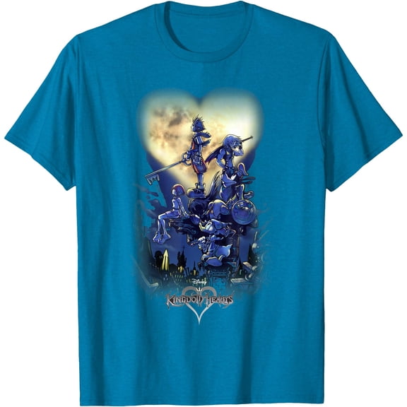 Kingdom Hearts Group Shot Logo DTG Print Unisex T-Shirt