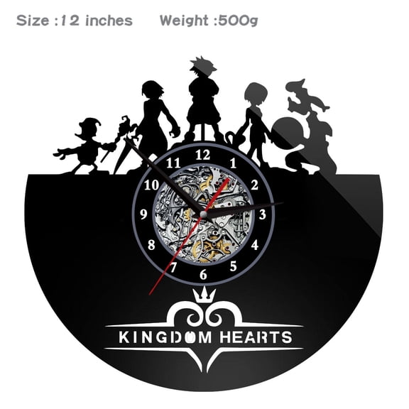 Kingdom Hearts Handmade Wall Clock Retro Space Movie Hero Theme Art Home Room Decor Gift Set Creative Vintage - Requires AA Batteries (Not Included)