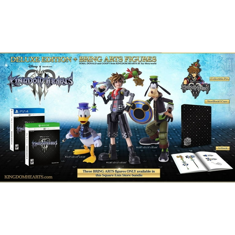 Kingdom Hearts III Deluxe Edition outlets + Bring Arts Figures For Playstation 4