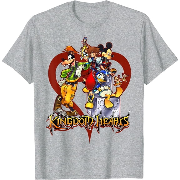 Kingdom Hearts Sora Mickey Donald Goofy DTG Print Unisex T-Shirt