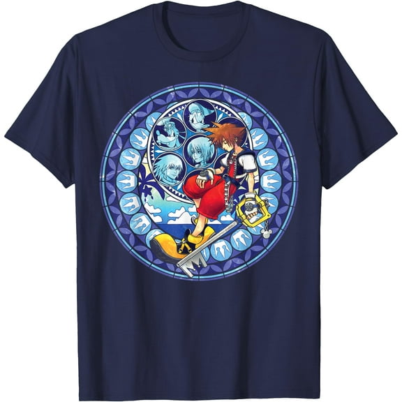 Kingdom Hearts Sora Stained Glass DTG Print Unisex T-Shirt