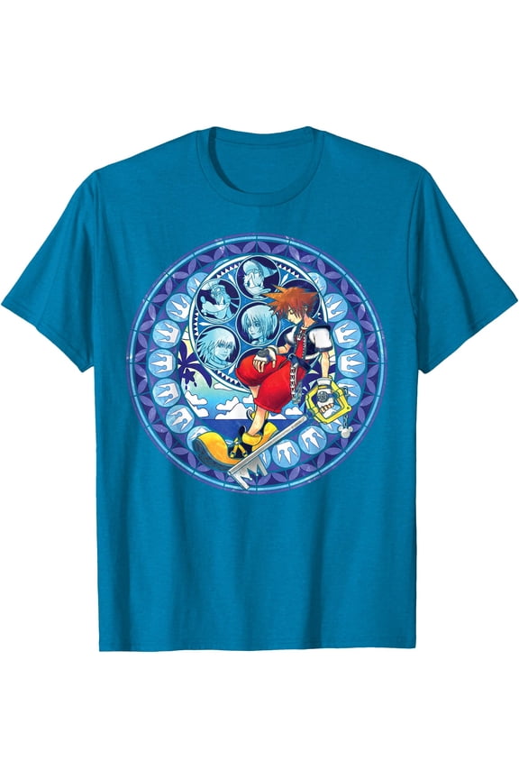 Kingdom Hearts Sora Stained Glass DTG Print Unisex T-Shirt