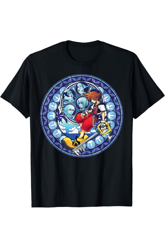 Kingdom Hearts Sora Stained Glass DTG Print Unisex T-Shirt